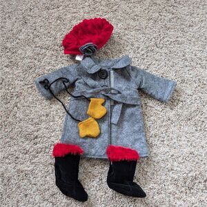 Our Generation OG Doll Shall We Go? Gray Winter Coat Wool Peacoat Retired 18"